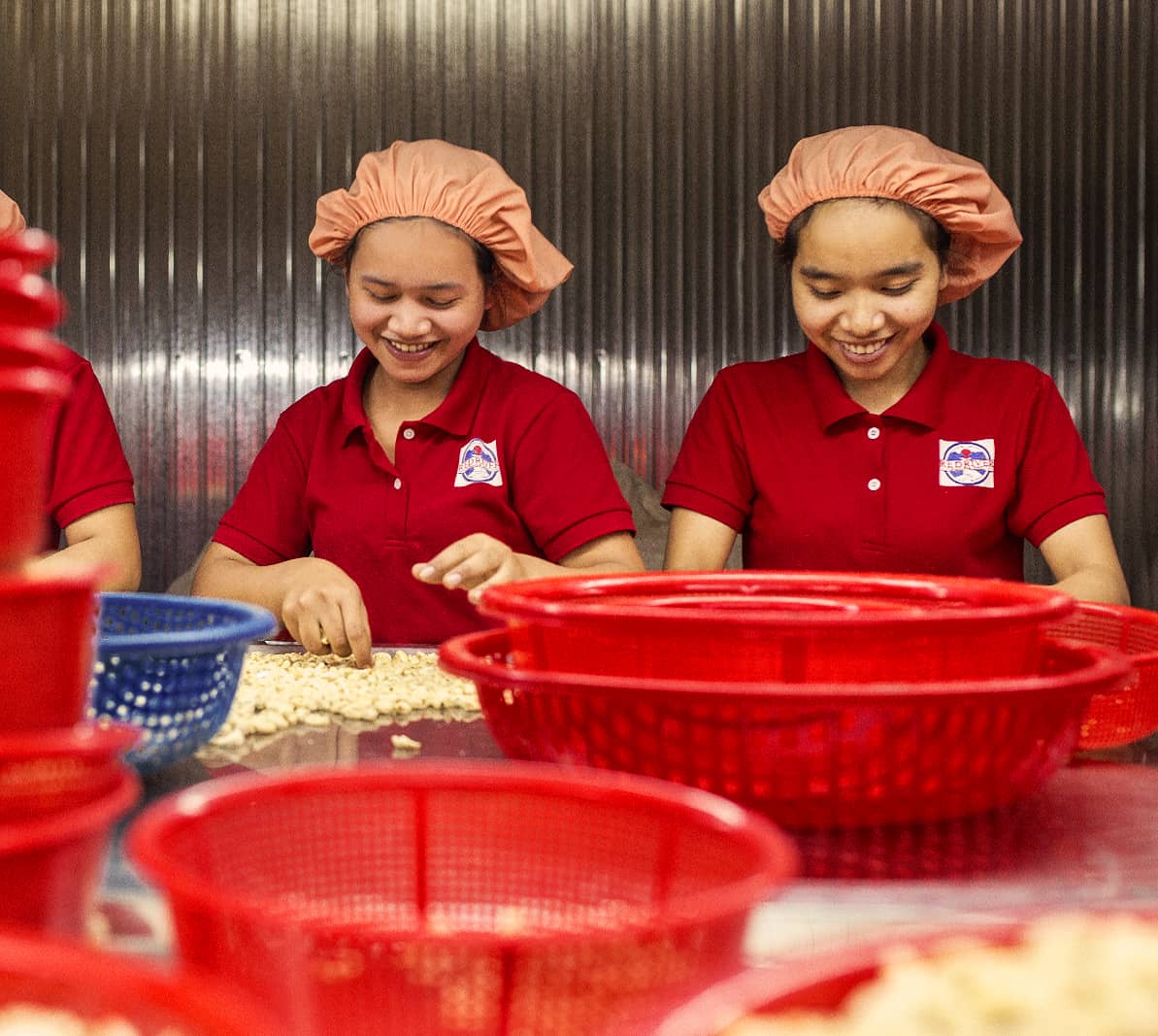 Vietnam workers processing in warehouse